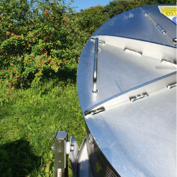 Hydropresse, 170 liter, komplett rustfri, p hjul, tiltbar 