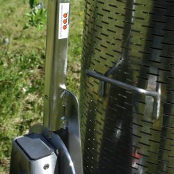 Hydropresse, 80 liter, komplett rustfri, p hjul, tiltbar 