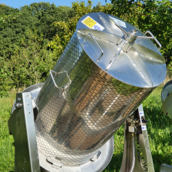 Hydropresse, 120 liter, komplet rustfri, p hjul, tiltbar 