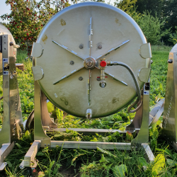 Hydropresse, 170 liter, komplett rustfri, p hjul, tiltbar 