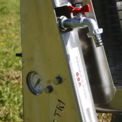 Hydropresse, 170 liter, komplett rustfri, p hjul, tiltbar 