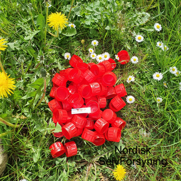 Plastemballage, 50 stk. skruelg, passer til  l., 1 l. og 2,5 l. plastdunke/flasker