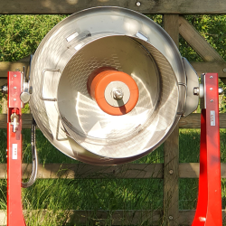 Hydropresse,  80 liter, st�l og malet ramme, p� hjul, tiltbar