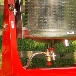 Hydropresse,  120 liter, st�l og malet ramme, p� hjul, tiltbar